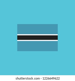 Botswana flag icon in flat design. Independence day or National day holiday concept.