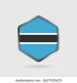 Botswana flag icon in hexagon shape.