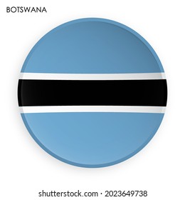 BOTSWANA flag icon in modern neomorphism style. Button for mobile application or web. Vector on white background