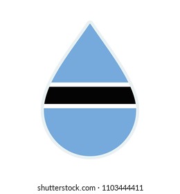 Botswana flag icon. Water icon. Drop water. Botswana badge. Flag drop.
