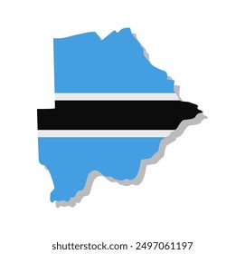 Botswana - Flag inscribed in the contour of the country. Vector illustration.