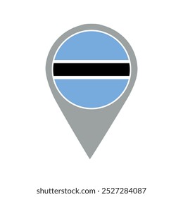 botsuana flag location pin, flag application, Flag on Locación Pin, Diseño gráfico, puntero de mapa, Ilustración vectorial.	
