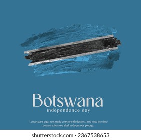Bandera de Botsuana hecha con un vector de pincel brillante, celebrando el Día de la Independencia de Botswana.