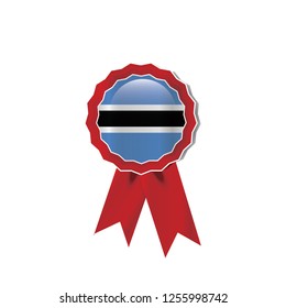 Botswana flag medal vector design.  Realistic 3D red color