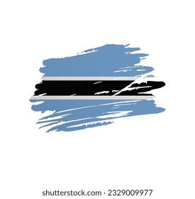 Botswana flag - nation vector country flag trextured in grunge scratchy brush stroke.