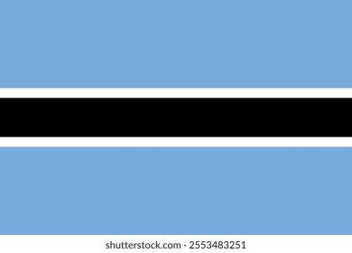 Botswana flag in official colors, dimensions and aspect ratio. Vector flag symbolizing national pride, identity, heritage, patriotism and authority