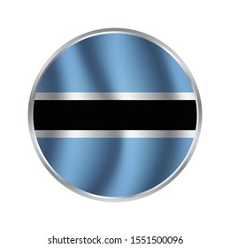 Botswana flag, official colors and proportion correctly. Flag of Botswana. Circular icon on white background, vector illustration. National Botswana flag. Vector illustration.
