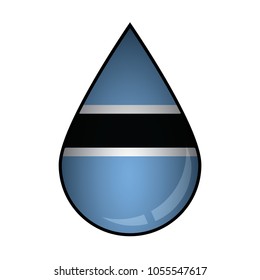 The Botswana flag painted on 3D water drop