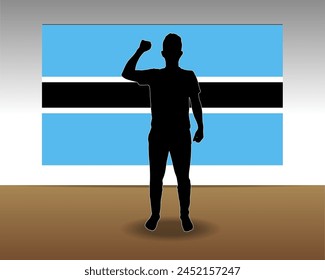 Botswana flag paper texture, single-piece element, vector design, Botswana flag taped on wall, decoration or celebration idea