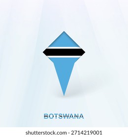 Botswana Flag Pin Icon mit geometrischem Design. Vektorgrafik.