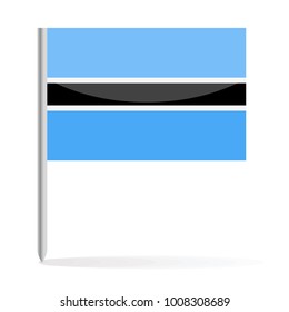 Botswana Flag Pin Vector Icon - Illustration