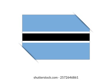 Botswana flag - rectangle colorful flag representing a country cultural identity and heritage. The essence of national pride and unity. Attached by the corners in a paper album