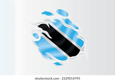 Botswana flag ripped icon illustration 