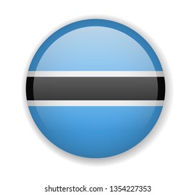 Botswana flag round bright icon vector Illustration