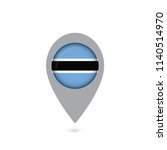 Botswana Flag Round Pin Icon. Vector icon.
