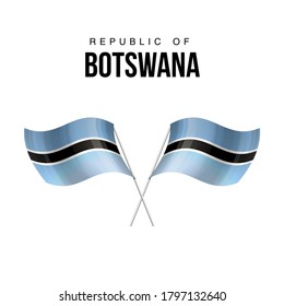 Botswana flag state symbol isolated on background national banner. Greeting card National Independence Day of the Republic of Botswana. Illustration banner with realistic state flag.