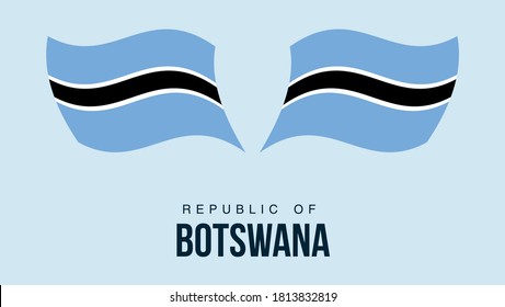 Símbolo del estado de la bandera de Botswana aislado en un cartel nacional de fondo. Tarjeta de saludo Día de la Independencia Nacional de la República de Botswana. Cartel de ilustración con bandera de estado realista.