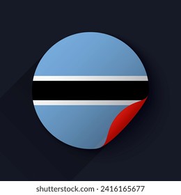 Botswana Flag Sticker Vector Illustration