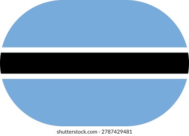 Botswana flag symbolizing national pride, identity, heritage, patriotism and authority. Vector flag in flat oval design