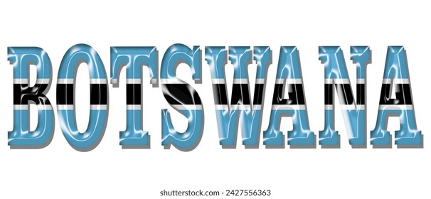 BOTSWANA flag text font, 3D BOTSWANA flag colorful background, BOTSWANA flag vector illustration