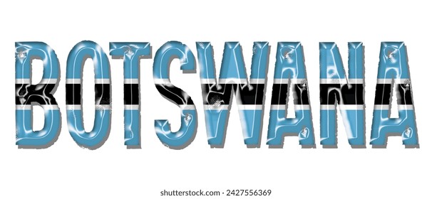 BOTSWANA flag text font, 3D BOTSWANA flag colorful background, BOTSWANA flag vector illustration