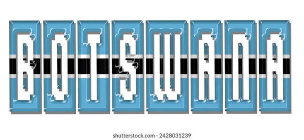 Fuente del texto de la bandera de Botswana, fondo colorido de la bandera de Botswana 3D, ilustración vectorial de la bandera de Botswana