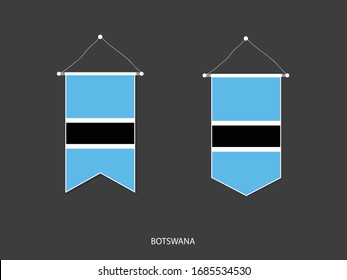 Botswana Fahne in verschiedenen Formen, Fußballflagge Pennant Vektorillustration, Vektorillustration Illustration.