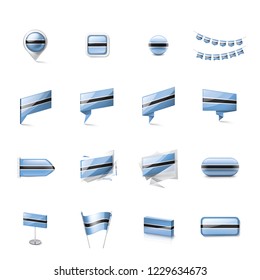 Botswana flag, vector illustration on a white background