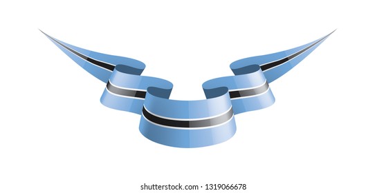 Botswana flag, vector illustration on a white background
