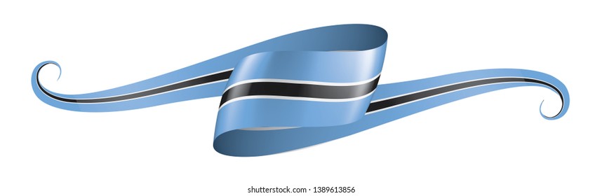 Botswana flag, vector illustration on a white background