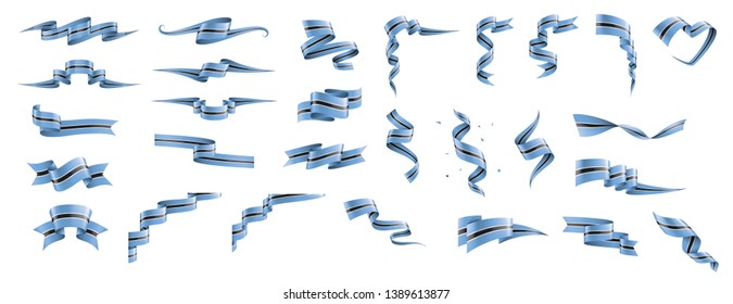 Botswana flag, vector illustration on a white background