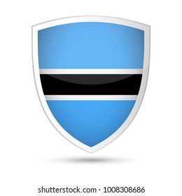 Botswana Flag Vector Shield Icon - Illustration