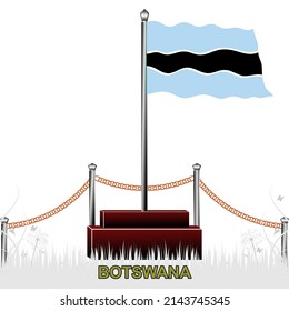Bandera de Botswana, vector Vormat sobre fondo blanco