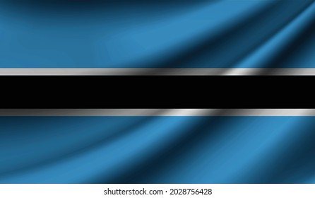 Bandera de Botswana ondeando. Antecedentes de diseño patriótico y nacional. Ilustración del vector