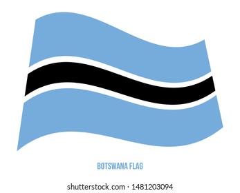 Botswana Flag Waving Vector Illustration on White Background. Botswana National Flag.