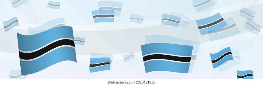 Botswana flag-themed abstract design on a banner. Abstract background design with National flags. Vector illustration.