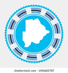 Botswana flat stamp. Round logo with map and flag of Botswana. Vector illustration.