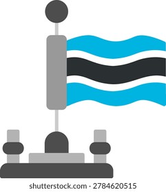 Botswana Flat Style Icon Design