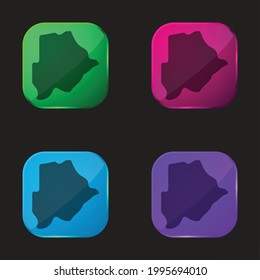Botswana four color glass button icon