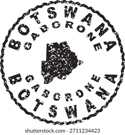 Botswana Gaborone Round Seal Map Design