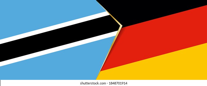 Botswana and Germany flags, two vector flags symbol of relationship or confrontation.