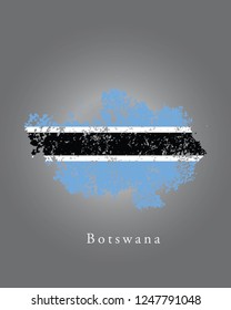 Botswana grunge old state flag