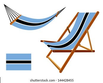botswana hammock and deck chair set against white background, abstract vector art illustration