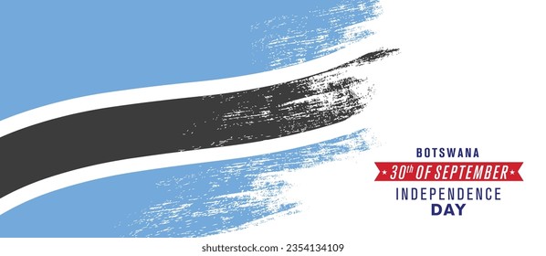 Botswana happy independence day greeting card, banner vector illustration. Botswanian national holiday 30th of September design element with distressed flag