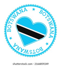 Botswana heart badge vector logo with a heart-shaped flag design.