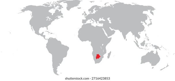 Botsuana destacada en el diseño del Vector del mapa mundial