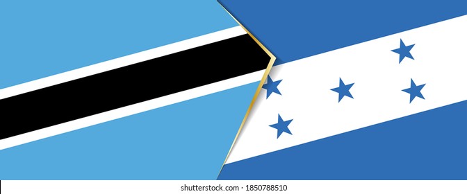 Botswana and Honduras flags, two vector flags symbol of relationship or confrontation.