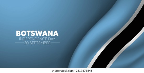 Botswana Independence Day 30 September waving flag vector poster