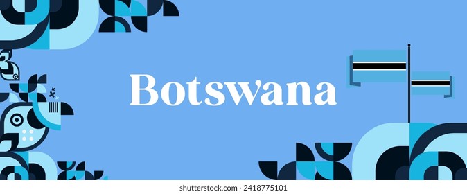 Botswana Independence Day banner in colorful modern geometric style. Happy independence and national day greeting card cover with typography. Vector illustration for national holiday celebration party
