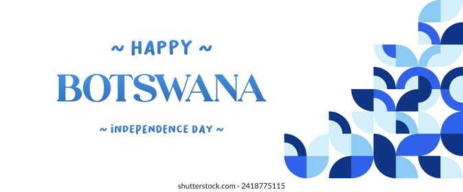 Botswana Independence Day banner in colorful modern geometric style. Happy independence and national day greeting card cover with typography. Vector illustration for national holiday celebration party